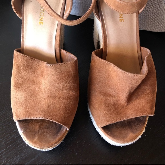Sun & Stone platform espadrille Fey sandals block heel 4.25 cognac color 9 - Picture 2 of 7